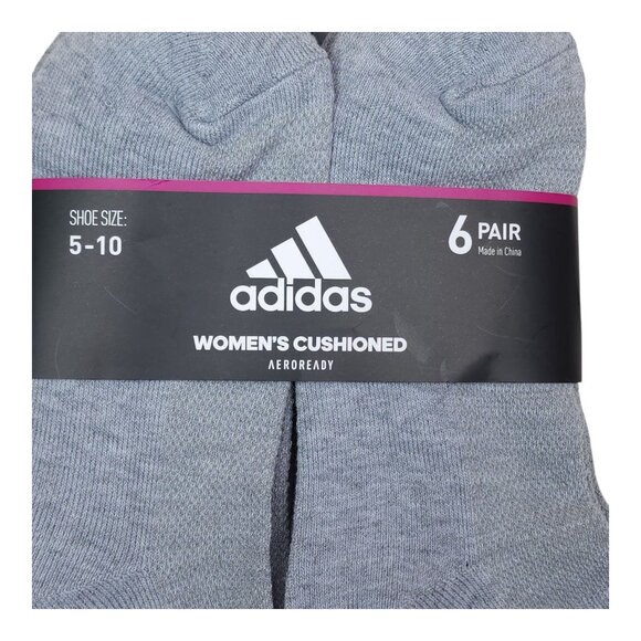 Adidas Womens Cushioned AEROREADY Ankle Socks 6 Pairs Shoe Size 5-10 Drying - Picture 9 of 10